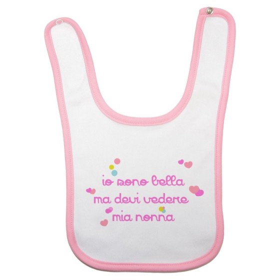 Bavaglino neonato personalizzabile con nome io sono bella ma devi vedere mio nonno i miei nonni Per i nonni