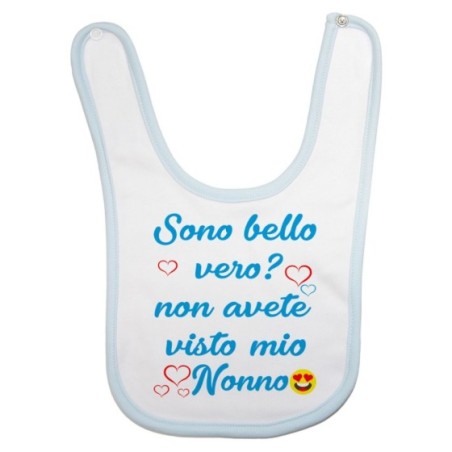 Bavaglino neonato personalizzabile con nome sono bello...