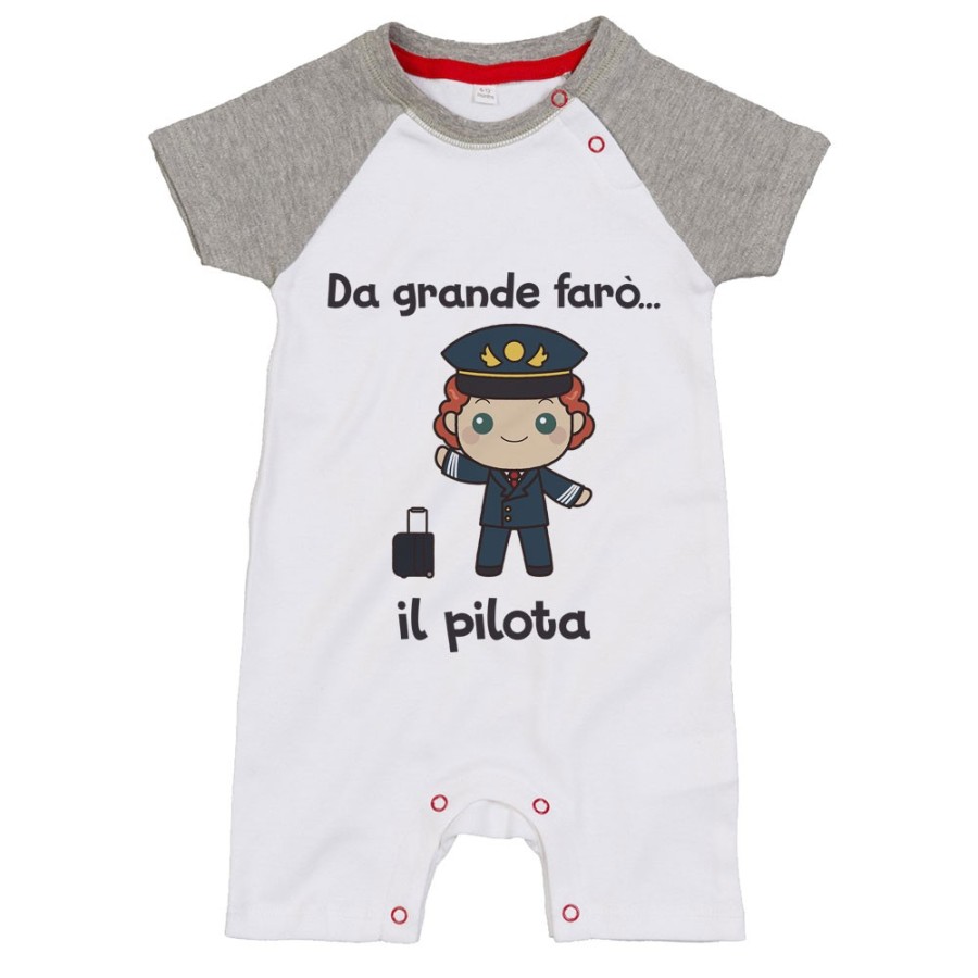 Pagliaccetto neonato da grande farò il pilota Da grande farò