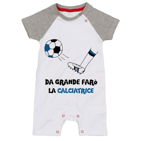 Pagliaccetto neonato da grande farò il calciatore nero azzurro Da grande farò
