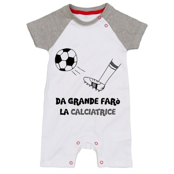 Pagliaccetto neonato da grande farò il calciatore bianco nero Da grande farò