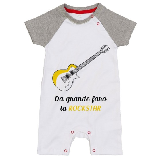 Pagliaccetto neonato da grande farò la rockstar Da grande farò