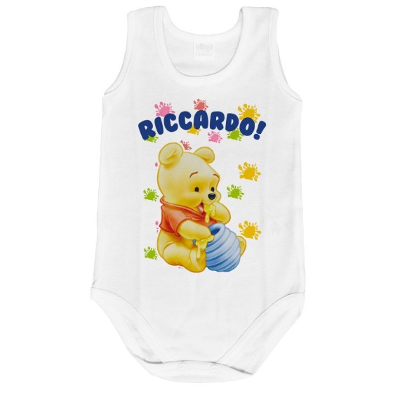 Body neonato personalizzato con nome baby winnie the pooh Cartoon