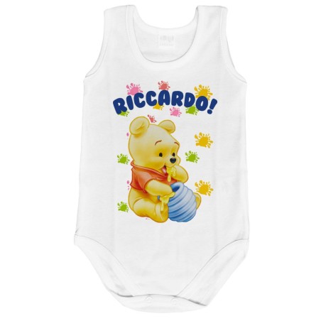 Body neonato personalizzato con nome baby winnie the pooh