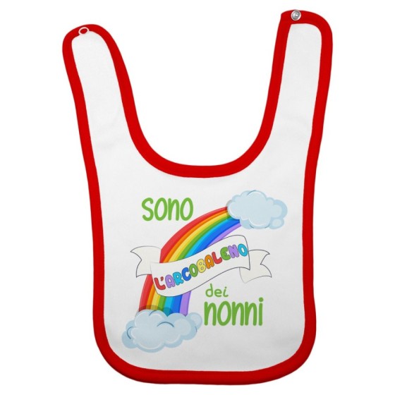 Bavaglino neonato personalizzabile con nome sono l'arcobaleno del nonno dei nonni Per i nonni