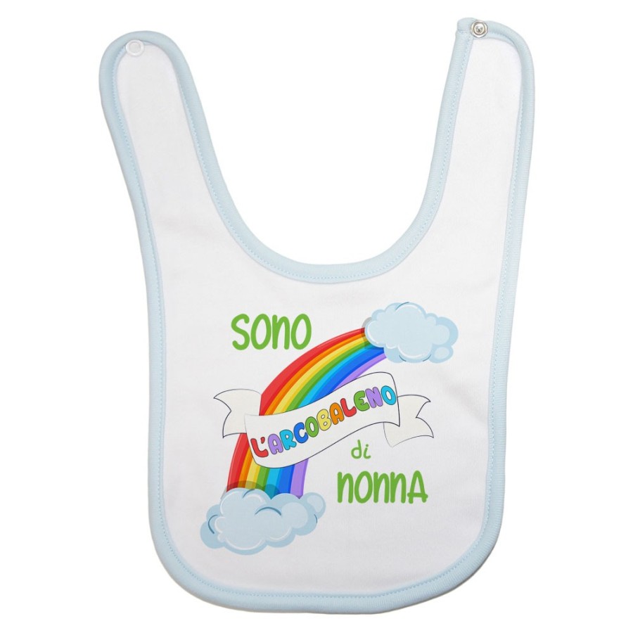 Bavaglino neonato personalizzabile con nome sono l'arcobaleno del nonno dei nonni Per i nonni