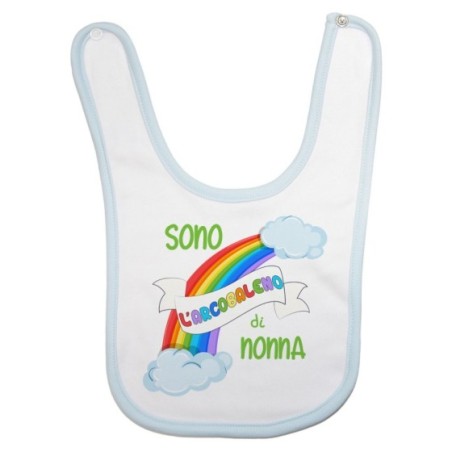 Bavaglino neonato personalizzabile con nome sono l'arcobaleno del nonno dei nonni Per i nonni