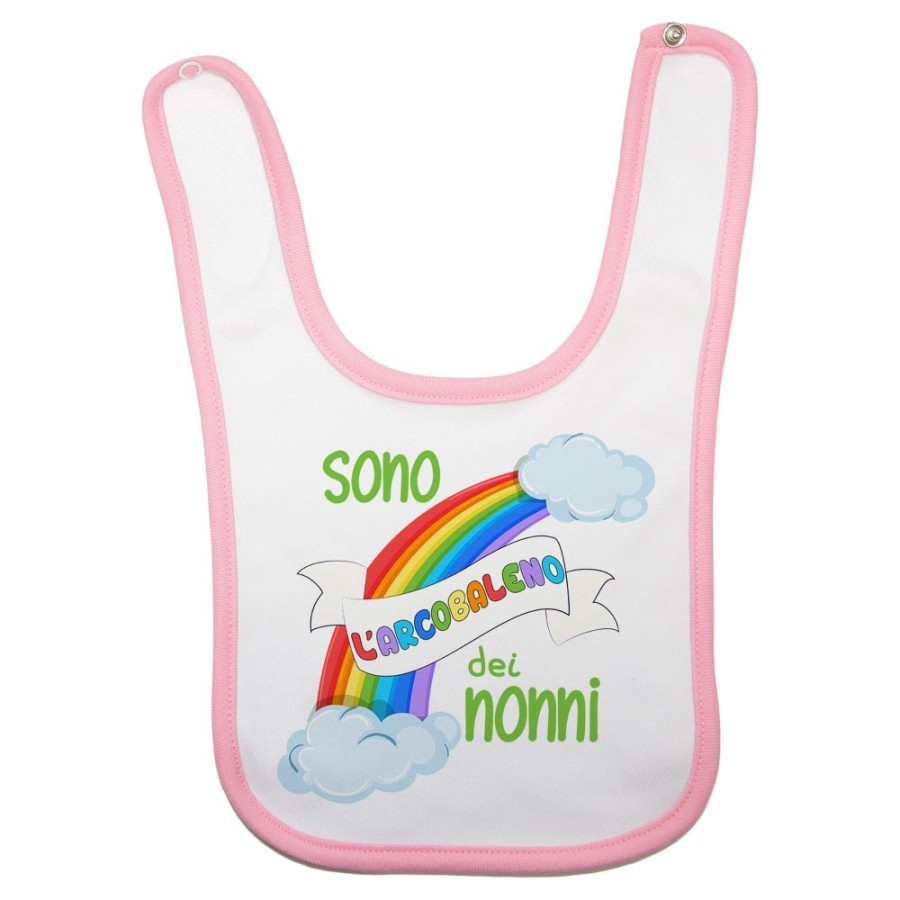 Bavaglino neonato personalizzabile con nome sono l'arcobaleno del nonno dei nonni Per i nonni