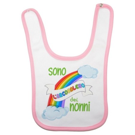 Bavaglino neonato personalizzabile con nome sono l'arcobaleno del nonno dei nonni Per i nonni