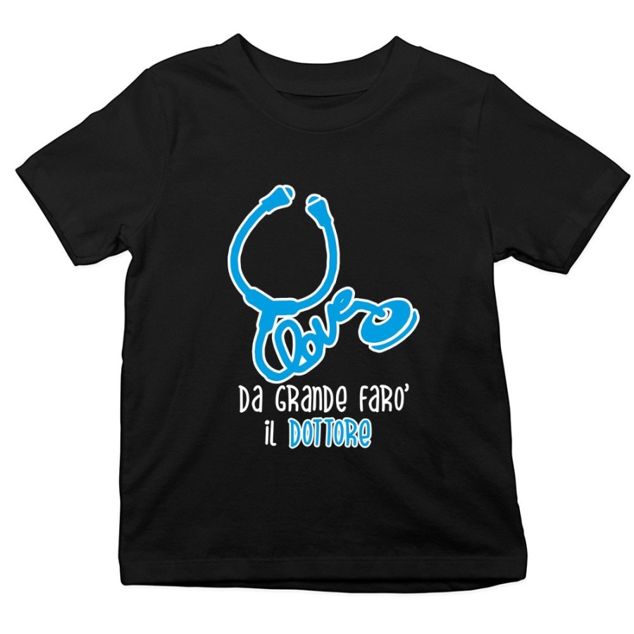 T-shirt bambino da grande farò il dottore Da grande farò