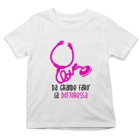 T-shirt bambino da grande farò il dottore Da grande farò