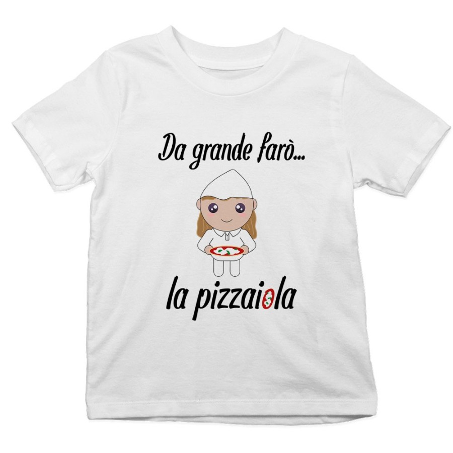 T-shirt bambino da grande farò il pizzaiolo Da grande farò