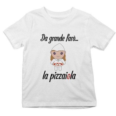 T-shirt bambino da grande farò il pizzaiolo Da grande farò