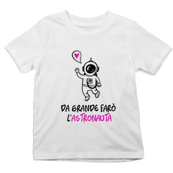 T-shirt bambino da grande farò l'astronauta Da grande farò
