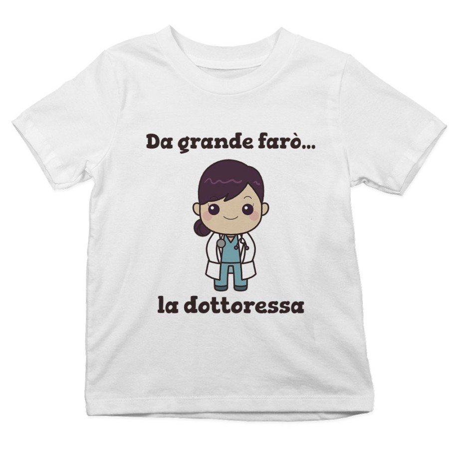 T-shirt bambina da grande farò la dottoressa Da grande farò