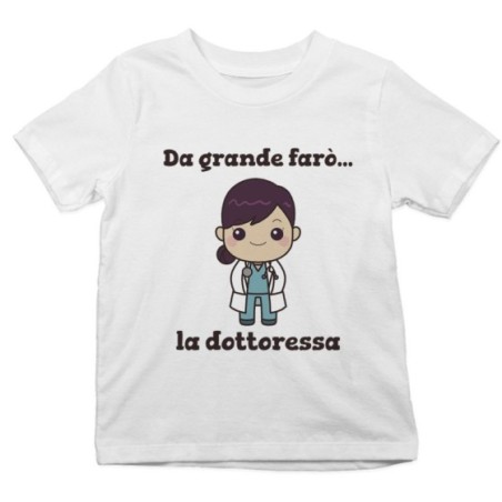 T-shirt bambina da grande farò la dottoressa