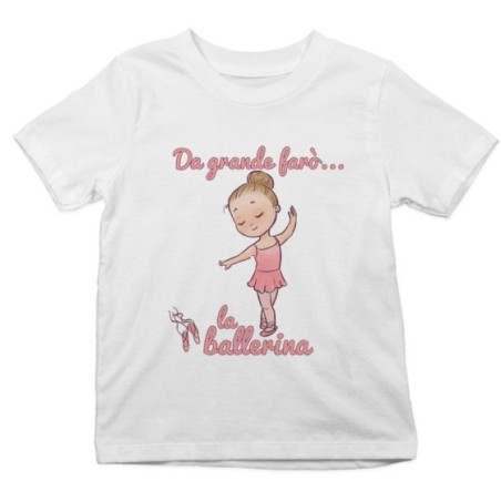 T-shirt bambina da grande farò la ballerina