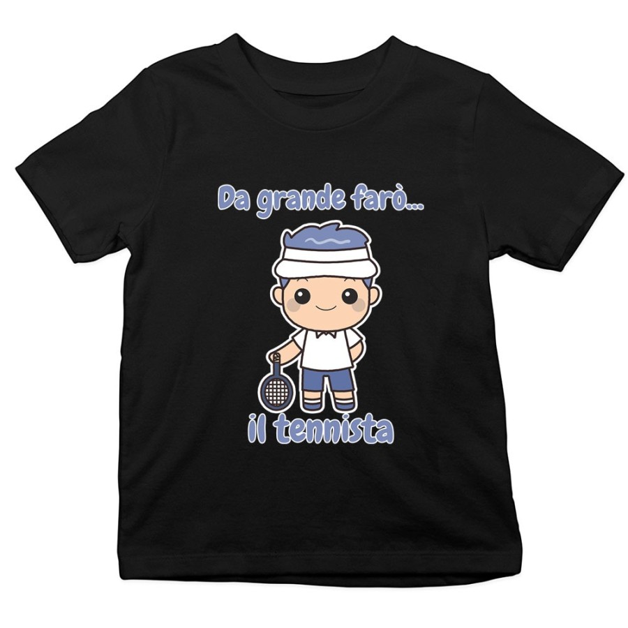 T-shirt bambino da grande farò il tennista Da grande farò