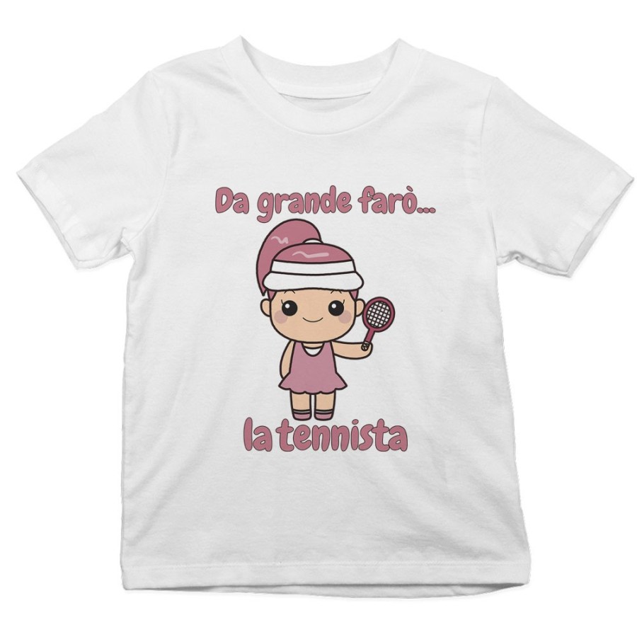 T-shirt bambino da grande farò il tennista Da grande farò