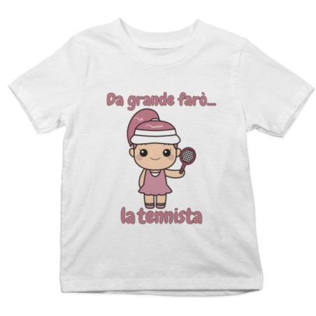 T-shirt bambino da grande farò il tennista Da grande farò