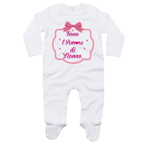 Tutina personalizzabile con nome sono l'amore di nonno dei nonni con fiocco Per i nonni