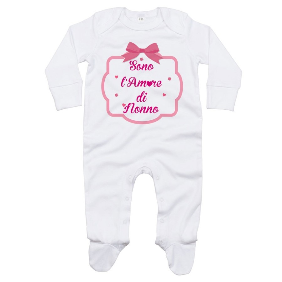 Tutina personalizzabile con nome sono l'amore di nonno dei nonni con fiocco Per i nonni