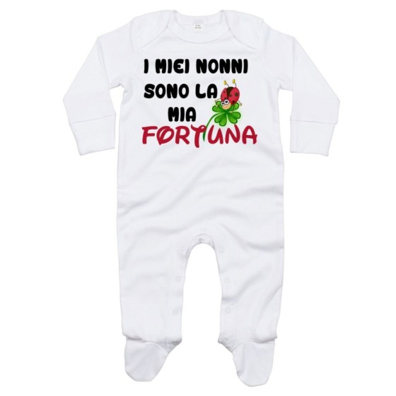 Tutina neonato il mio nonno i miei nonni sono la mia fortuna con coccinella Per i nonni