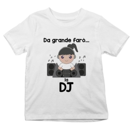 T-shirt bambino da grande farò il dj