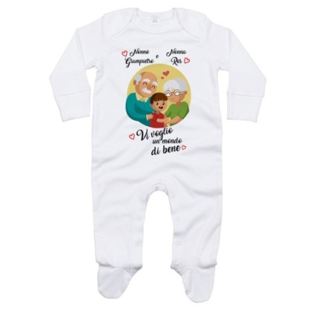 Tutina neonato personalizzata con nomi dei nonni vi...