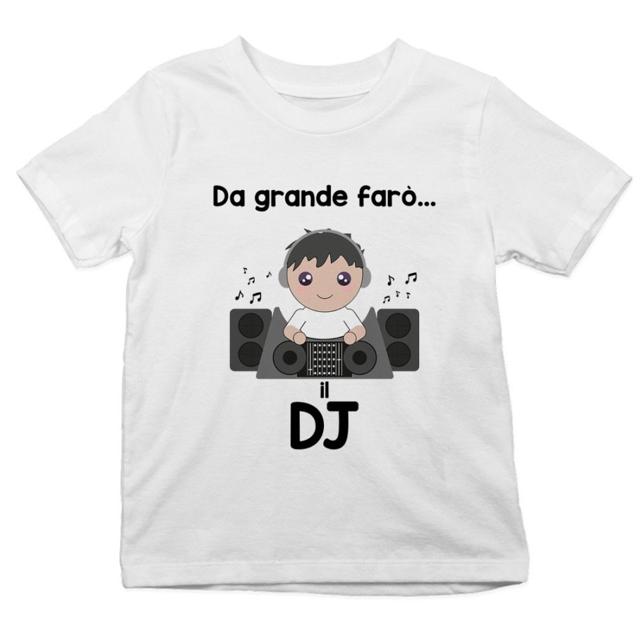 T-shirt bambino da grande farò il dj Da grande farò