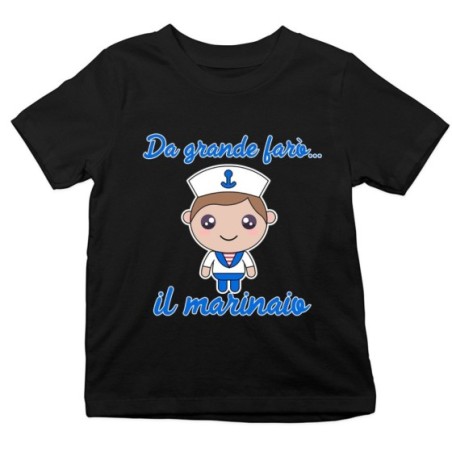 T-shirt bambino da grande farò il marinaio