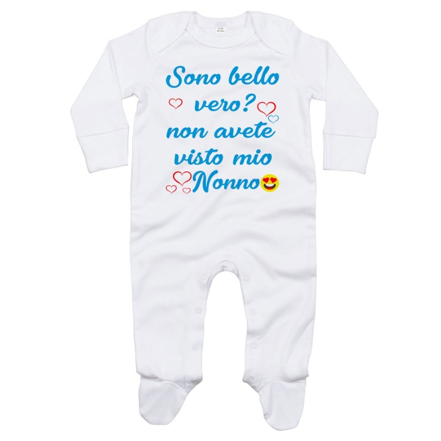 Tutina neonato personalizzabile con nome sono bello vero? non avete visto mio nonno i miei nonni Per i nonni