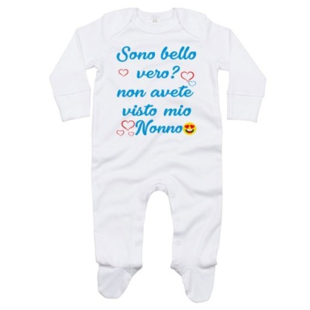Tutina neonato personalizzabile con nome sono bello vero?...
