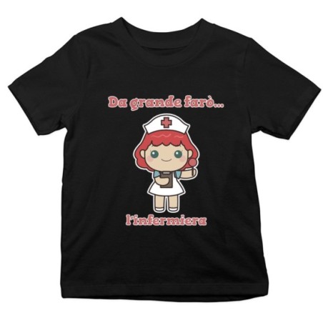 T-shirt bambina da grande farò l'infermiera