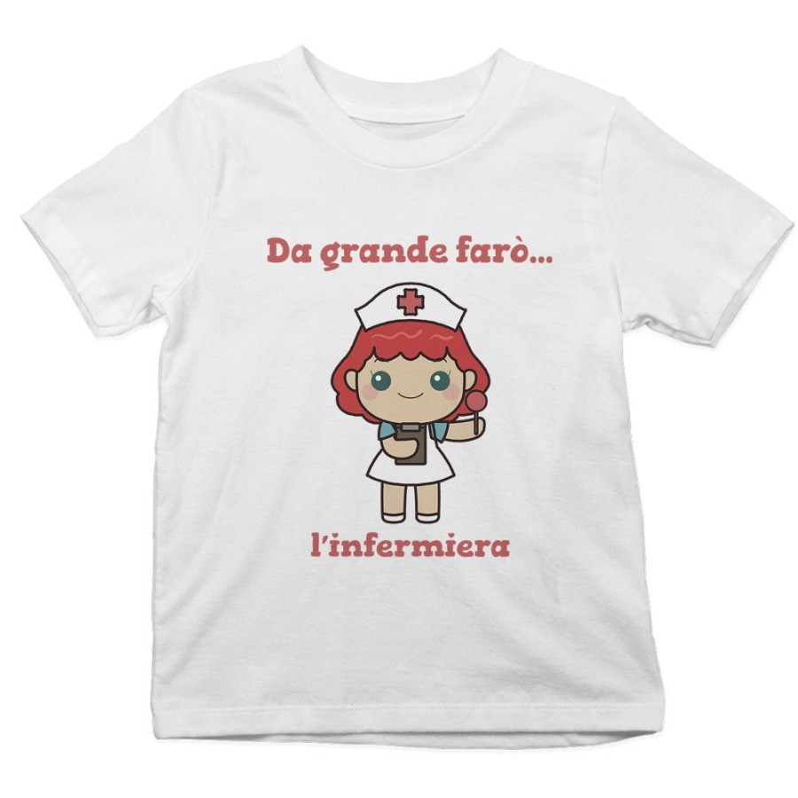 T-shirt bambina da grande farò l'infermiera Da grande farò