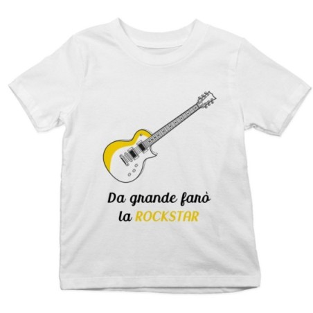 T-shirt bambino da grande farò la rockstar