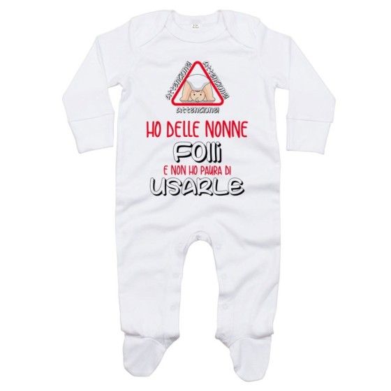 Tutina personalizzabile attenzione ho un nonno dei nonni folle folli non ho paura di usarlo usarli Per i nonni