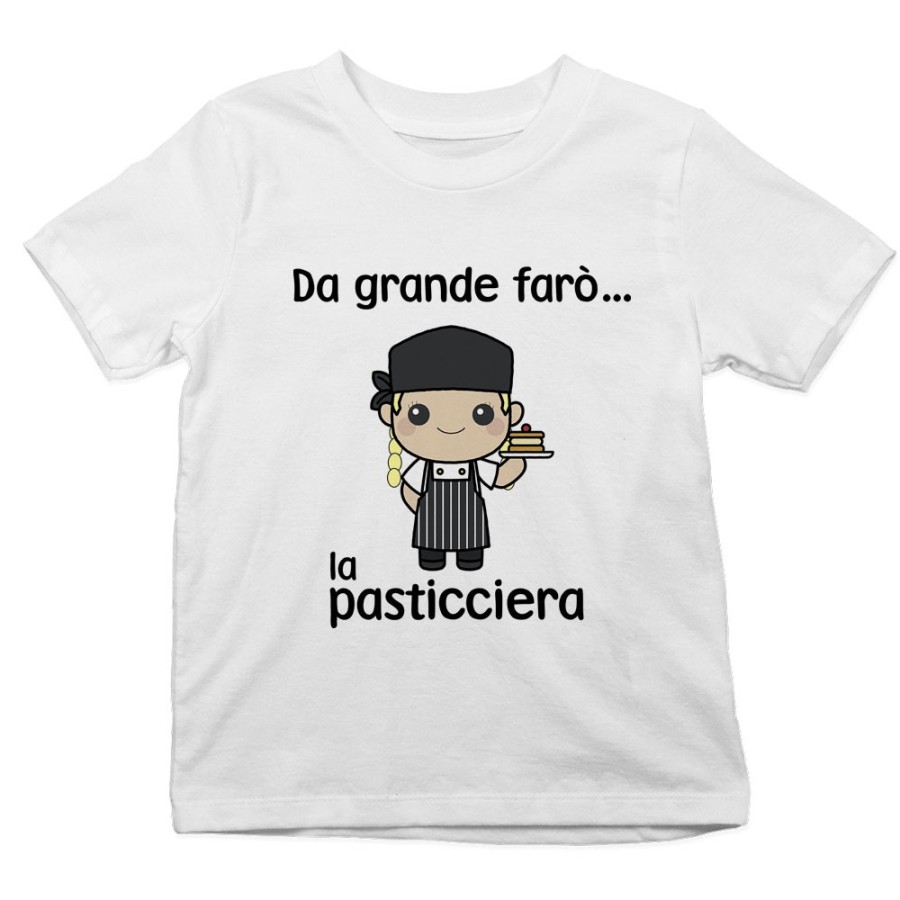 T-shirt bambino da grande farò il pasticcere Da grande farò