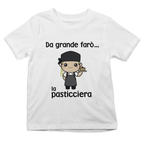 T-shirt bambino da grande farò il pasticcere