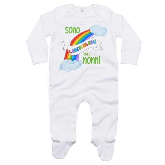 Tutina neonato personalizzabile con nome sono l'arcobaleno del nonno dei nonni Per i nonni
