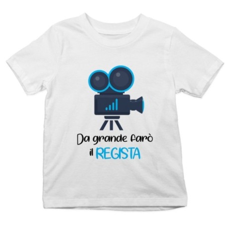 T-shirt bambino da grande farò il regista Da grande farò