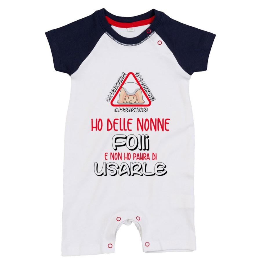 Pagliaccetto personalizzabile attenzione ho un nonno dei nonni folle folli non ho paura di usarlo usarli Per i nonni