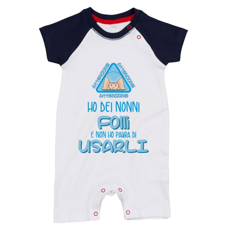 Pagliaccetto personalizzabile attenzione ho un nonno dei nonni folle folli non ho paura di usarlo usarli Per i nonni