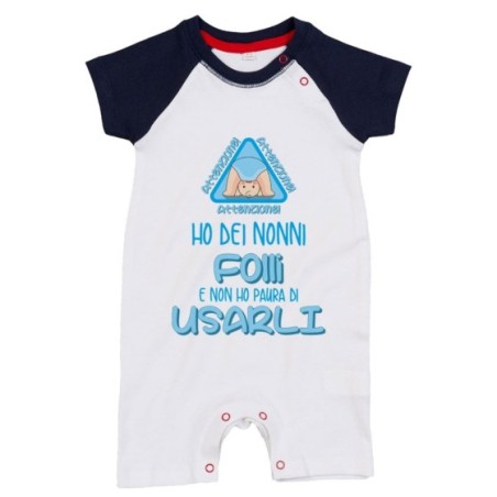 Pagliaccetto personalizzabile attenzione ho un nonno dei nonni folle folli non ho paura di usarlo usarli Per i nonni