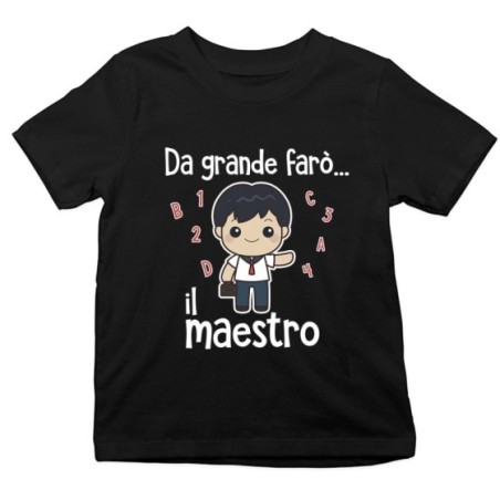 T-shirt bambino da grande farò il maestro