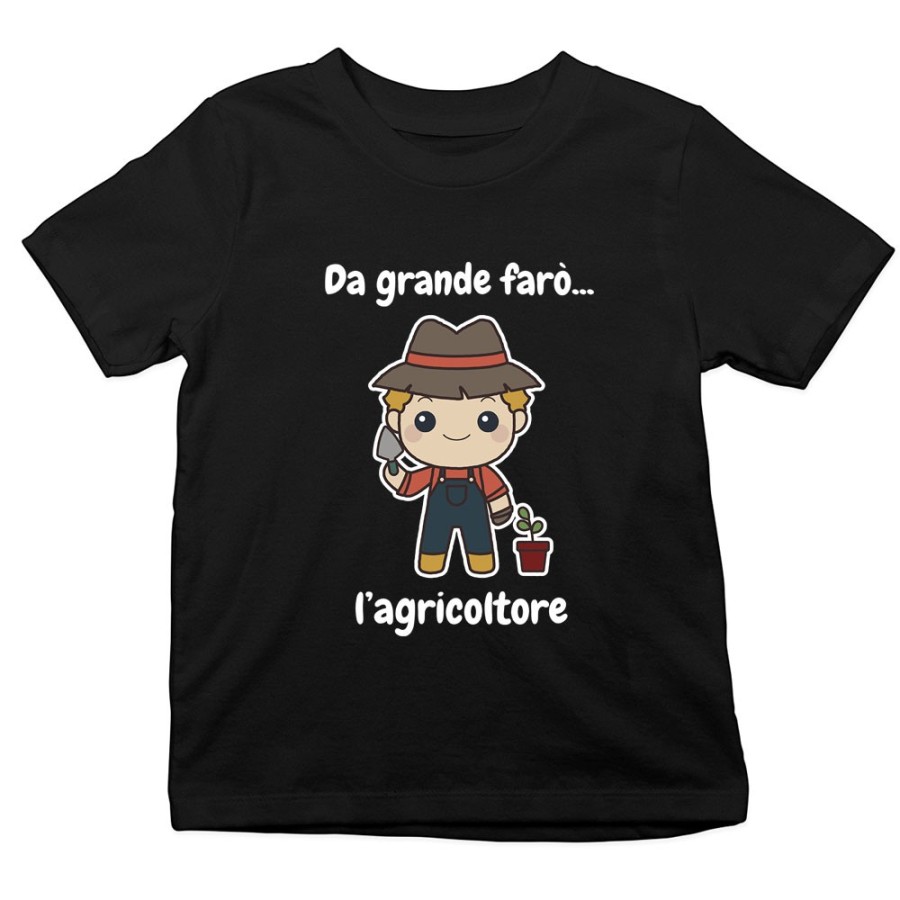 T-shirt bambino da grande farò l'agricoltore Da grande farò
