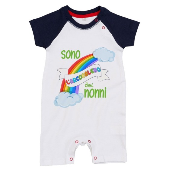 Pagliaccetto neonato personalizzabile con nome sono l'arcobaleno del nonno dei nonni Per i nonni