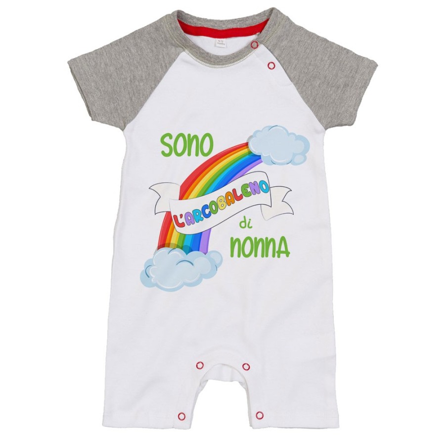 Pagliaccetto neonato personalizzabile con nome sono l'arcobaleno del nonno dei nonni Per i nonni
