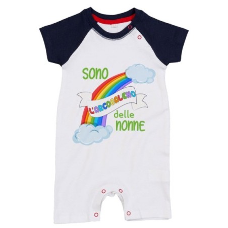 Pagliaccetto neonato personalizzabile con nome sono l'arcobaleno del nonno dei nonni Per i nonni