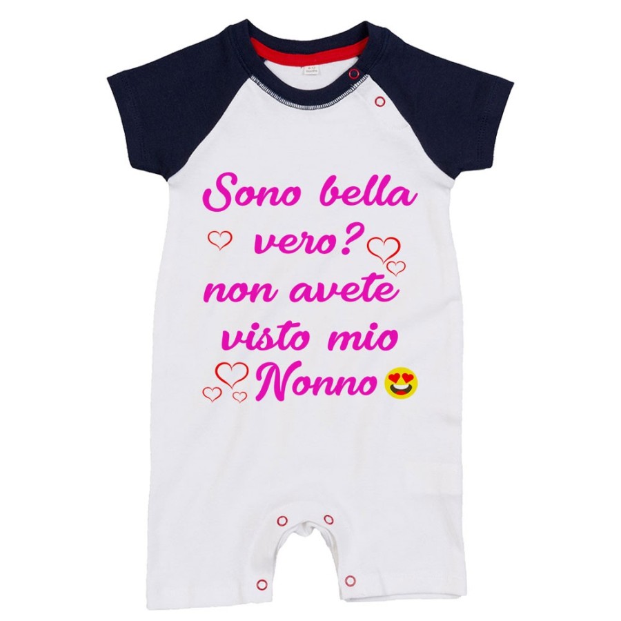 Pagliaccetto personalizzabile con nome sono bello vero? non avete visto mio nonno i miei nonni Per i nonni